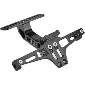 Universal Motocycle License Plate Bracket Holder with LED Light Ho Tidy Tail, Fit with Yamaha Kawasaki Honda Suzuki Ducati (Black)