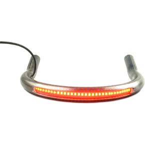 إطار مقعد الدراجة النارية الرجعية حلقة دائرية مع شرائط LED ضوء الفرامل بدوره ضوء الذيل الفردي (أنبوب 7/8 بوصة/حلقة علوية/عرض 230 مم/9.06 بوصة)