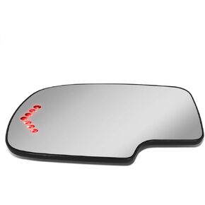 DNA MOTORING SMP-056-L Factory OE Style Left/Driver Side Door Rear View Mirror Glass w/Heater+LED Turn Signal [Compatible with 99-07 Silverado Sierra 1500 & Classic / 00-06 Suburban 1500 2500]