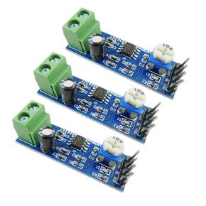 LM386 200 Times Gain Audio Power Amplifier Module 5V-12V Input Power Amplifier Onboard 10K Adjustable Resistor AMP Board for Sound System Speaker DIY(Pack of 3PCS)