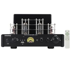 ECC83/12AX7 Integrated Hybrid Vacuum Tube Class A/B Amplifier 2 Channel 80W RMS, Home Audio HiFi Vintage Stereo Amp DAC Receiver