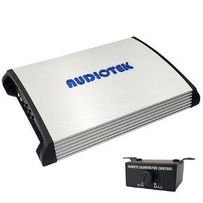 Audiotek AT3500S 2 Channel Stereo Car Amplifier - 3500 Watts, 2 Ohm Stable, LED Indicator, Full Range, Bass Knob Included, Great for Speakers and Subwoofers