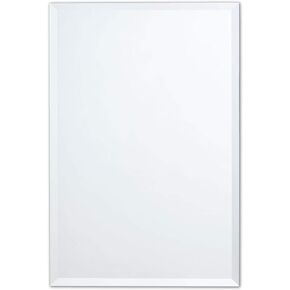 Better Bevel Frameless Square Mirror | 24" x 24" Bathroom Wall Mirror w/Beveled Edge | Ultra-Flush Hanging System