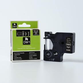 White on Black Tape Label Compatible for DYMO 43621 D1 6mm 7M 1/4" X 23'