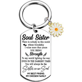 Soul Sister Gifts For Women Friendship Keychain Gifts For Friends Female Best Birthday Gifts For Friend Women Bestie Soul Sister Girls Bff Christmas