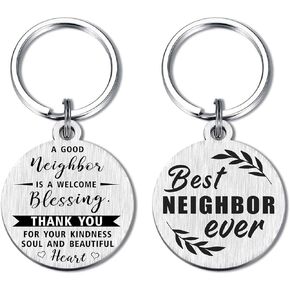 to My Neighbors Gifts for Women Men, Best Neighbors Ever Keychain, Neighhbor Birthday Gift Ideas, Neighbor Moving Away Gift, Christmas for Neighbor