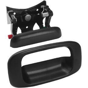 Tailgate Handle Latch and Bezel Trim with Rod Clips for 1999-2007 Chevy Silverado 1500 2500 3500, Replaces# 15997911, 15228539, 15228541, 15228540,15188001, 77488