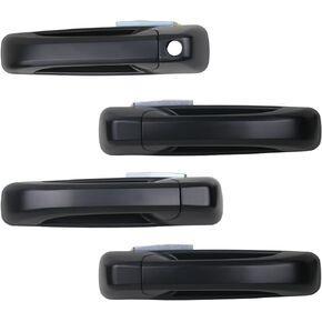 APPERFiT Exterior Door Handles Smooth Black for Front & Rear Door Panel Compatible with Dodge RAM 1500 2500 3500 Crew Cab Truck Door Parts Replaces 1GH21AXRAF 1GH18AXRAF 1GH19AXRAF