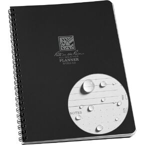 Rite in the Rain All-Weather Weekly Planner, Undated, Side-Spiral 4-5/8" x 7" (No. P52),Black