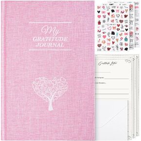 Gratitude Journal for Women Men, Wellness Journal a Day with Different Prompts, Undated Daily Journal Notebook, Appreciation Diary for Happiness, Positivity, Reflection, Inspirational Gifts, Beige