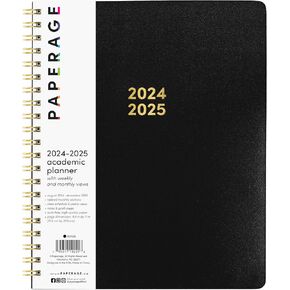 PAPERAGE 17 Month Academic Planner 2025-2026, Weekly & Monthly Spreads, August 2025 - December 2026, Large (8.5 in x 11 in), Blush