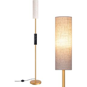 EDISHINE Modern Corner Floor Lamp, 65" Minimalist Pole Lamp with Remote, Dimmable Tall Reading Light for Living Room, Bedroom, Office, 9W LED Bulb Included (Black)