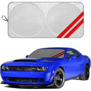 Foldable Sunshade Compatible with Charger Challenger Durango Ram Models Avenger Dodge Charger Sun Shade for Windshield Dodge Challenger Sun Shade Car Windshield Sun Shade Keeps Your Vehicle Cool
