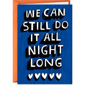 Hallmark Shoebox Funny Anniversary Card (All Night Long) for Birthday, Love, Just Because, and More