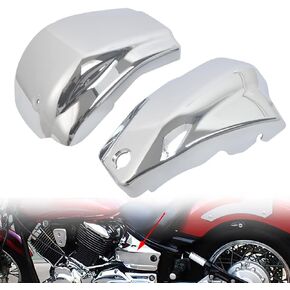 أغطية جانبية لبطارية الدراجة النارية لـ Ya-maha Dragstar Vstar XVS1100 Classic Custom 1999-2011 أسود لامع