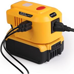 150W for DeWalt 20V 60V Battery Inverter, DC 20V to AC 110V Power Inverter Work for Dewalt Battery with AC Outlet/Dual USB Port /200ML LED Light