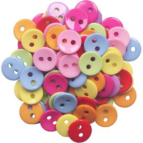 YAKA 100pcs Mix Round 28mm 2 Holes Plastic Button/Sewing DIY Crafts Children's Manual Button Painting, DIY Handmade Ornament