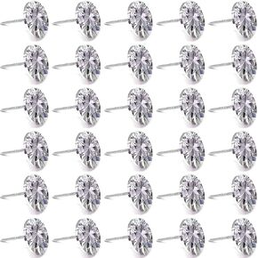 30 Pieces Rhinestone Crystal Buttons Diamond Crystal Upholstery Nails Tacks Sofa Bed Headboard Sew Buttons Decorative Push Pins for Sewing Wall DIY Crafts Decoration