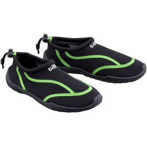 TUSA Sport Slip-On Aqua Shoe, Black/Green, Size 6