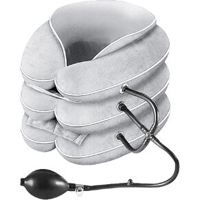 Neck Stretcher, Cervical Traction Device and Neck Braces for Neck Pain Relief, Neck Traction Device & Cervicorrect Neck Brace Inflatable for Home Use (Light Grey)