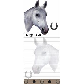 "Horse Magnetic List Pads" Uniquely Shaped Sticky Notepad Measures 8.5 by 3.5 Inches