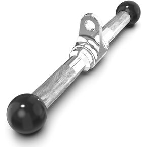 Synergee Straight Bar Cable Attachment. Universal Attachment for Cable Machines. Pull Down/Press Down Bar Accessory. Available Sizes 12", 14", 18" and 20". Optional Rubber Grip.