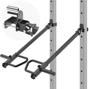 Adjustable Lever Arms for Power Rack - Jammer Arms Attachments for 3" x 3" Racks with 5/8" or 1" Holes - Compatible with 2-Inch Olympic Plates - Adjustable Height and Angle - 1 Pair