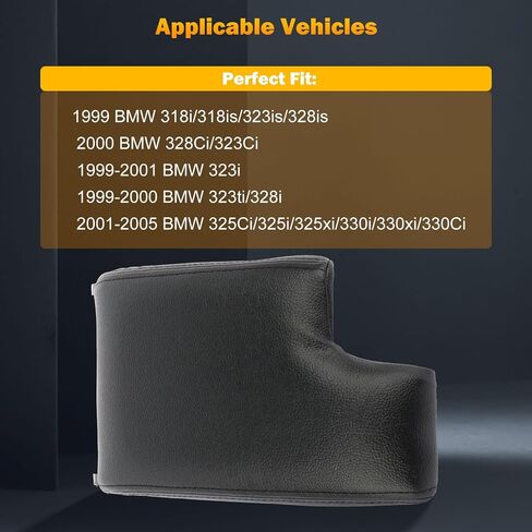 غطاء بديل لمسند ذراع وحدة التحكم المركزية من ASAPE متوافق مع BMW E46 3 Series 1999 2000 2001 2002 2003 2004 (أسود) in Saudi Arabia