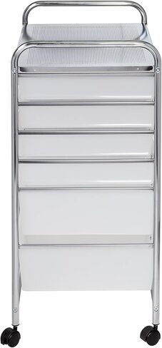 Honey Can Do 12-Drawer Rolling Craft Storage Or Office Cart, Chrome CRT-09642 Clear in Kuwait