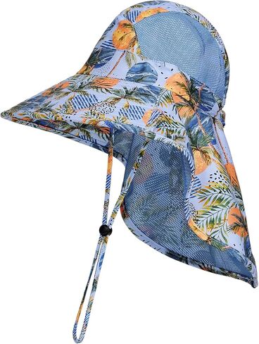 قبعة شمس للأطفال بعامل حماية من أشعة الشمس 50+ واقية من الشمس للأطفال الصغار، قبعة واسعة الحافة للسباحة على الشاطئ وحمام السباحة في الهواء الطلق للأطفال الأولاد والبنات in Kuwait