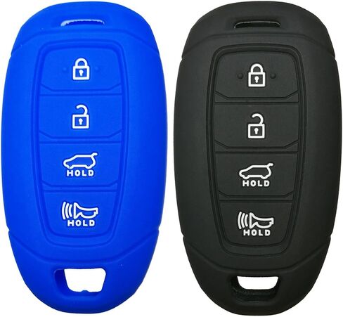 2Pcs Coolbestda Rubber 4 Buttons Key Fob Remote Cover Case Protector Keyless Jacket Shell for 2019 2020 2021 2022 2023 Hyundai Kona Santa Fe Elantra GT Veloster Accent Venue in Saudi Arabia