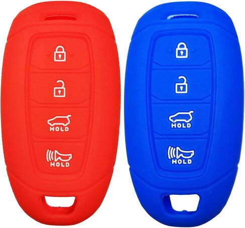 2Pcs Coolbestda Rubber 4 Buttons Key Fob Remote Cover Case Protector Keyless Jacket Shell for 2019 2020 2021 2022 2023 Hyundai Kona Santa Fe Elantra GT Veloster Accent Venue in Saudi Arabia