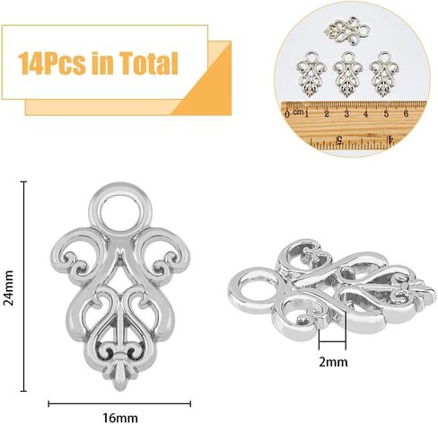 SUPERFINDINGS 14 قطعة من سبيكة عباءة مشبك مشابك كيب عباءة مخيطة على فتحات Dirndl مخيطة على الخطافات والعينين مشبك سترة مشابك قفل المفاجئة لإكسسوارات الملابس 24 × 16 × 2 مم in Saudi Arabia