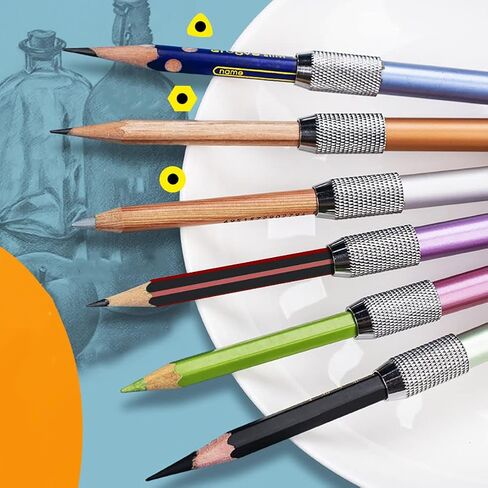 20 Pcs Colorful Pencil Extenders Pencil Lengtheners for Short Pencils, 4 Inches in Kuwait