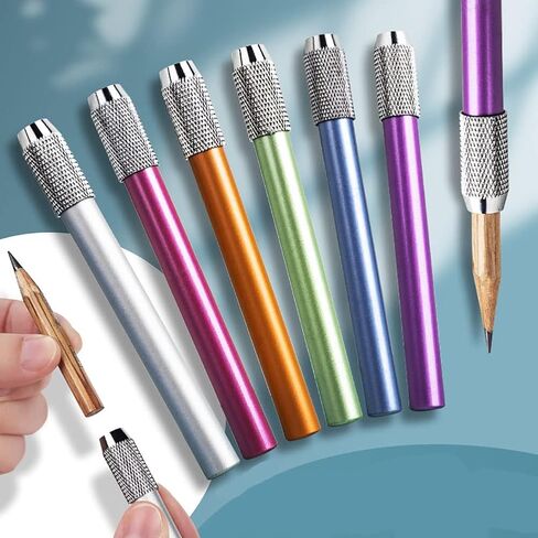 20 Pcs Colorful Pencil Extenders Pencil Lengtheners for Short Pencils, 4 Inches in Kuwait
