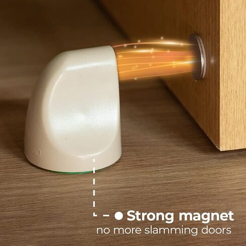 COMFORT DOOR Magnetic Door Stopper for Bottom of Door | Door Catch | No Drilling | Door Holder Floor Mount | Wall Protector | Small | Strong Adhesive | for Home, Bedroom, Office, Kitchen | Silver in Saudi Arabia