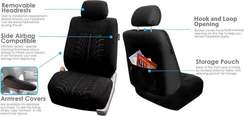 FH Group Travel Master Car Seat Covers Full Set with Carpet Floor Mats – Universal Fit for Cars Trucks and SUVs (Blue/Black) in Saudi Arabia