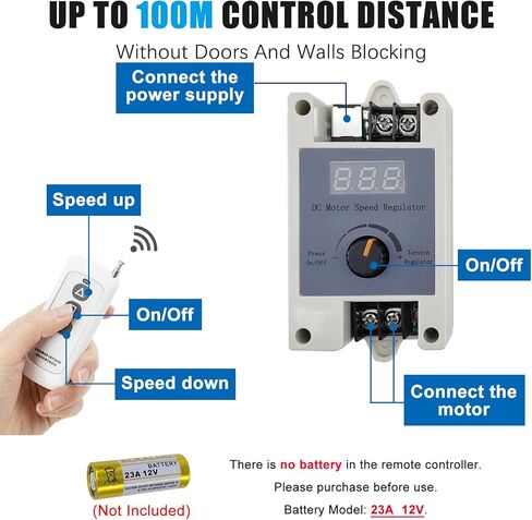 DIY الترددية المحرك الخطي المحرك DC 24V السكتة الدماغية قابل للتعديل 1.18 "-6"، سرعة قابلة للتغيير 25-120 دورة في الدقيقة، مع محول الطاقة وحدة تحكم عن بعد حامل موصل نهاية عدة (24V150mm120rpm) in Kuwait