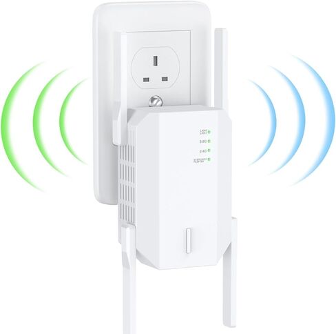 مكرر معزز موسع واي فاي للمنزل والخارج، 1200 ميجابت في الثانية (12880 قدم مربع) موسع نطاق واي فاي ثنائي النطاق، سهل الإعداد معزز إشارة لاسلكية مكرر واي فاي مع منفذ إيثرنت، طويل المدى in Kuwait