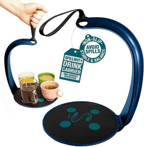 SpillNot+ - The SpillNot Portable Handheld Beverage Carrier, Nonspill Drink Tray, Innovative, Easy to Use - Black in Saudi Arabia