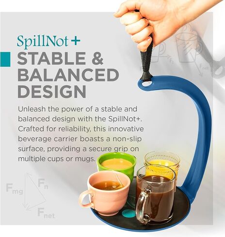 SpillNot+ - The SpillNot Portable Handheld Beverage Carrier, Nonspill Drink Tray, Innovative, Easy to Use - Black in Saudi Arabia