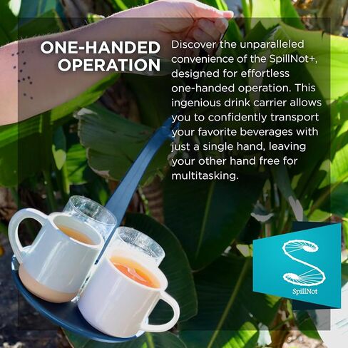 SpillNot+ - The SpillNot Portable Handheld Beverage Carrier, Nonspill Drink Tray, Innovative, Easy to Use - Black in Saudi Arabia