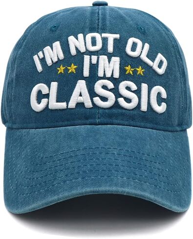 Funny Father's Day Retirement Birthday Gifts for Men Women,I'm Not Old Classic Washed Hat Gifts for Dad Old Man Women in Saudi Arabia