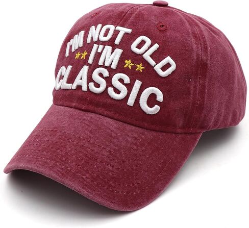 Funny Father's Day Retirement Birthday Gifts for Men Women,I'm Not Old Classic Washed Hat Gifts for Dad Old Man Women in Saudi Arabia
