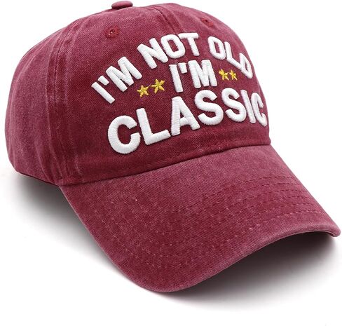 Funny Father's Day Retirement Birthday Gifts for Men Women,I'm Not Old Classic Washed Hat Gifts for Dad Old Man Women in Saudi Arabia