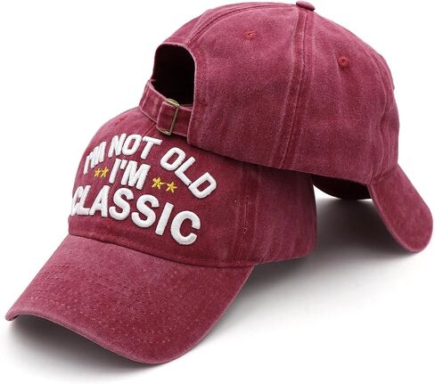 Funny Father's Day Retirement Birthday Gifts for Men Women,I'm Not Old Classic Washed Hat Gifts for Dad Old Man Women in Saudi Arabia