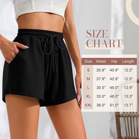 Neer 4 Pack Womens Sweat Shorts Casual Lounge Comfy Drawstring High Waist Shorts Summer Athletic Shorts with Pocket 2024 in Saudi Arabia