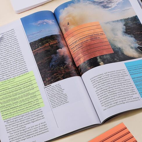 HAUTOCO 600 ورقة ملاحظات لاصقة شفافة، ملاحظات لاصقة شفافة مبطنة مقاس 3 × 3 بوصة للكتب التوضيحية، ملاحظات لاصقة ملونة شفافة مقاومة للماء يمكن رؤيتها من خلال لوحة خدش مذكرة مع خطوط، 12 وسادة، 7 ألوان in Kuwait