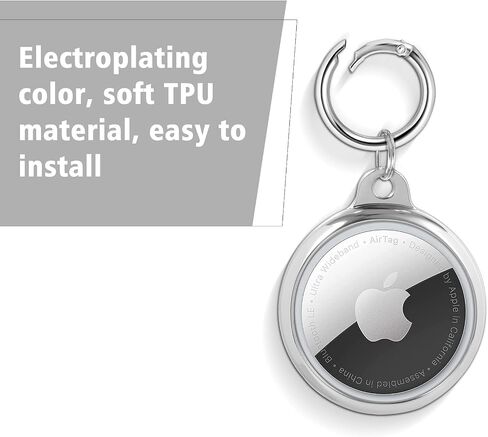 Airtags Case Anti-Scratch Protective Skin Compatible with AirTag Tracker Finder Keychain (Plating Color) in Saudi Arabia