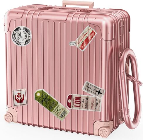 Beats Fit Pro Case Cover, KOREDA Funny Suitcase Design Case for Apple Beats Fit Pro 2021, Cute Fashion Protective Hard Case for Women Men with Keychain (Rose Gold) in Saudi Arabia